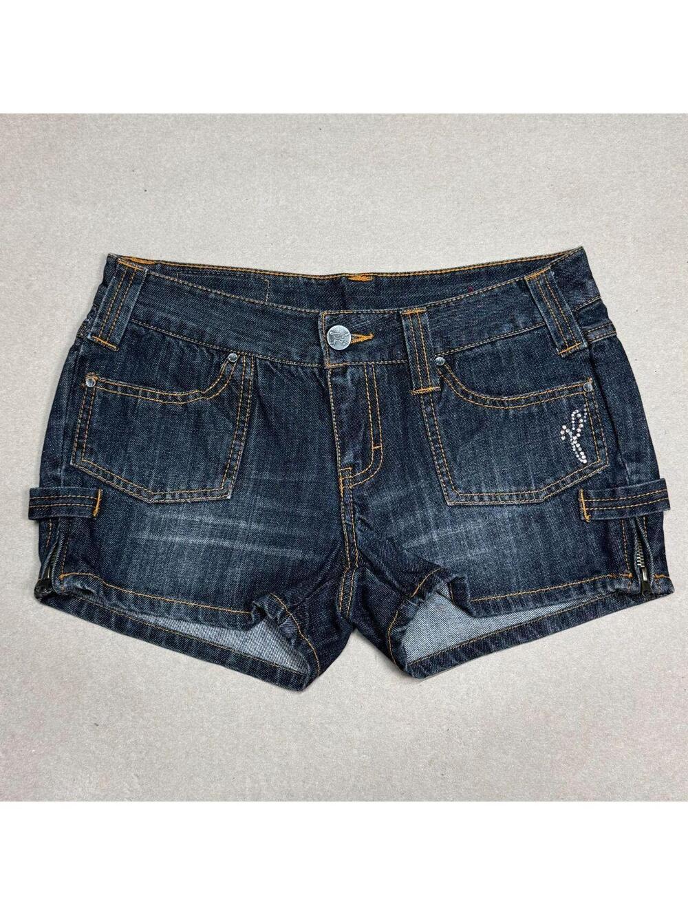 Vintage Y2K Low Rise Denim Micro Shorts Faded